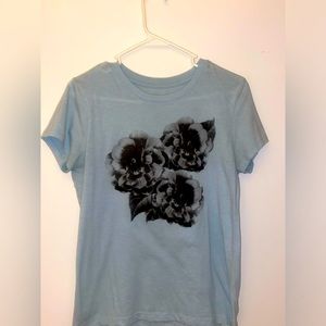 X-large blue shirt with flowers for kids